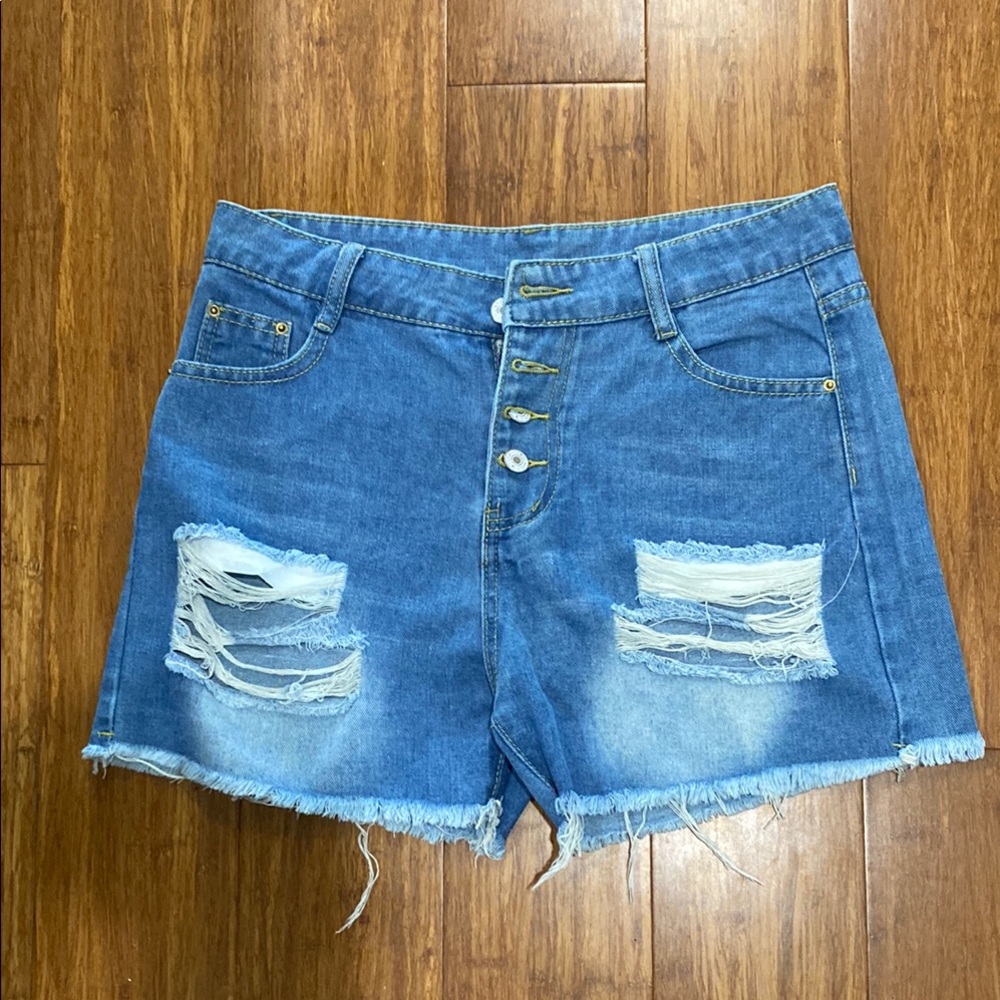 Denim Distressed Women Shorts